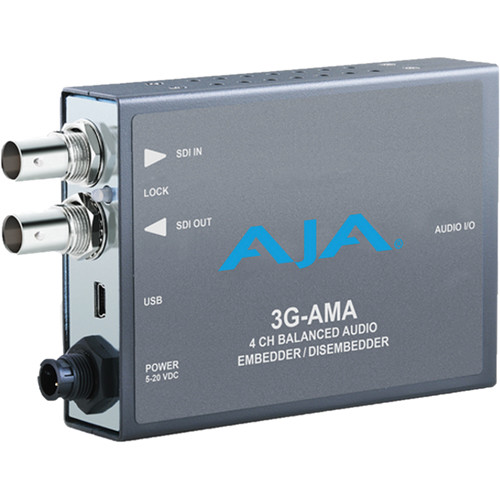 AJA 3G-AMA-R0 3G-SDI 4-Ch Analog Audio Embedder/Disembedder Mini-Converter